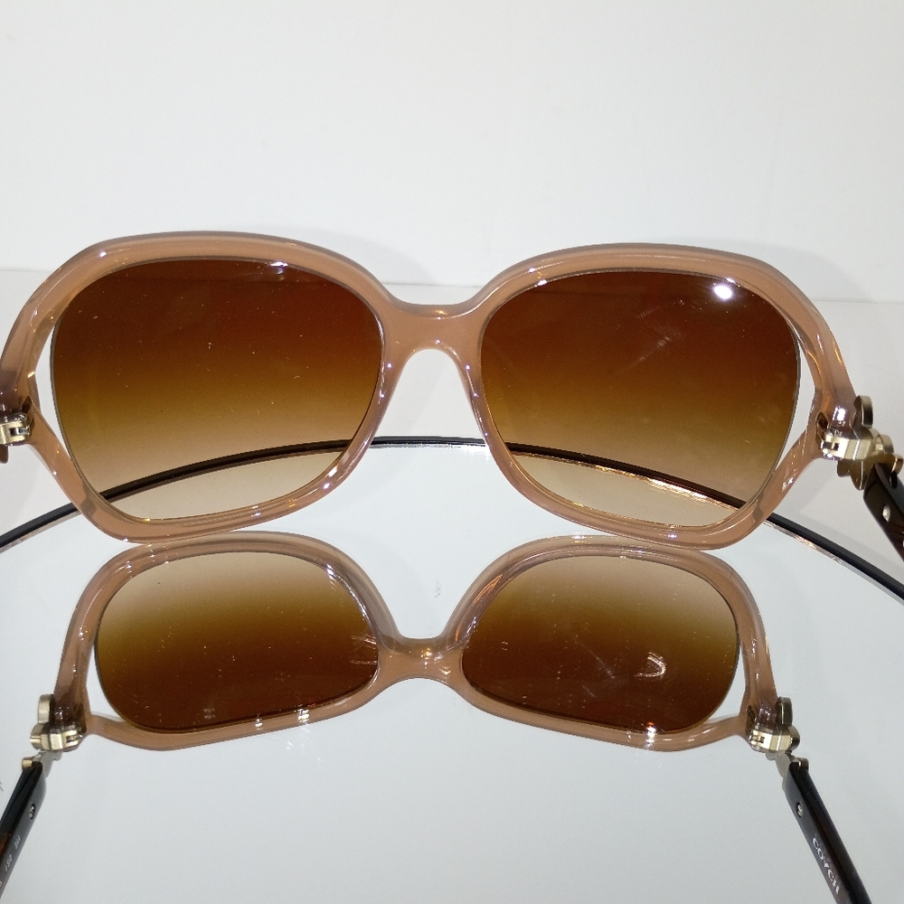 Coach Integration Flower Milky Light Brown Oversized Sunglasses - Picture 3 of 10